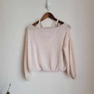 Free people cold shoulder sweater ivory